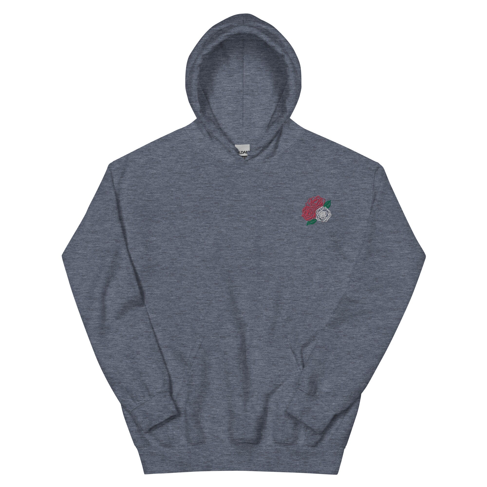 Three Roses Embroidered Unisex Hoodie - Cozy Floral Sweatshirt for Men & Women - Casual Streetwear Gift