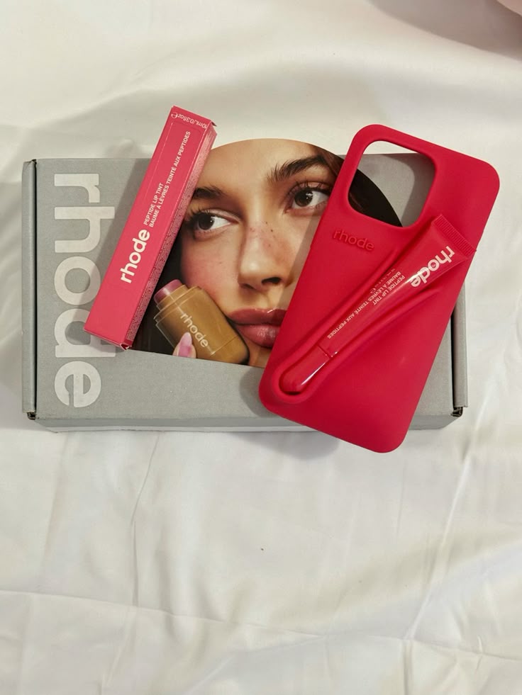 DIY Rhode Red Soft Silicone Lipstick Phone Case For iPhone 16 15 14 13 12 11 Pro Max Plus Portable Lip Gloss Holder Ins Hot Cover