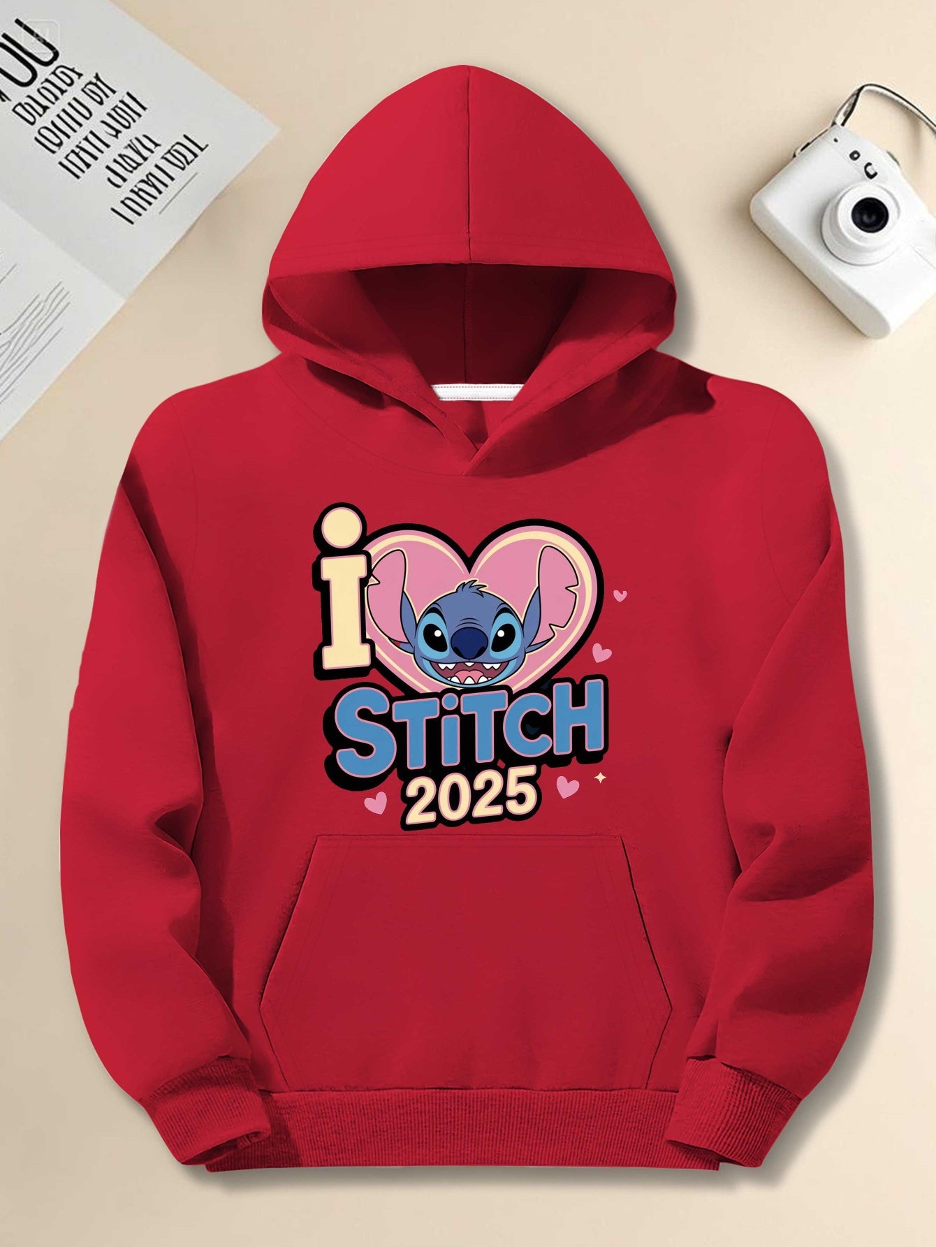 Disney Stitch Graffiti Heartshot Retro men'S casual hoodies