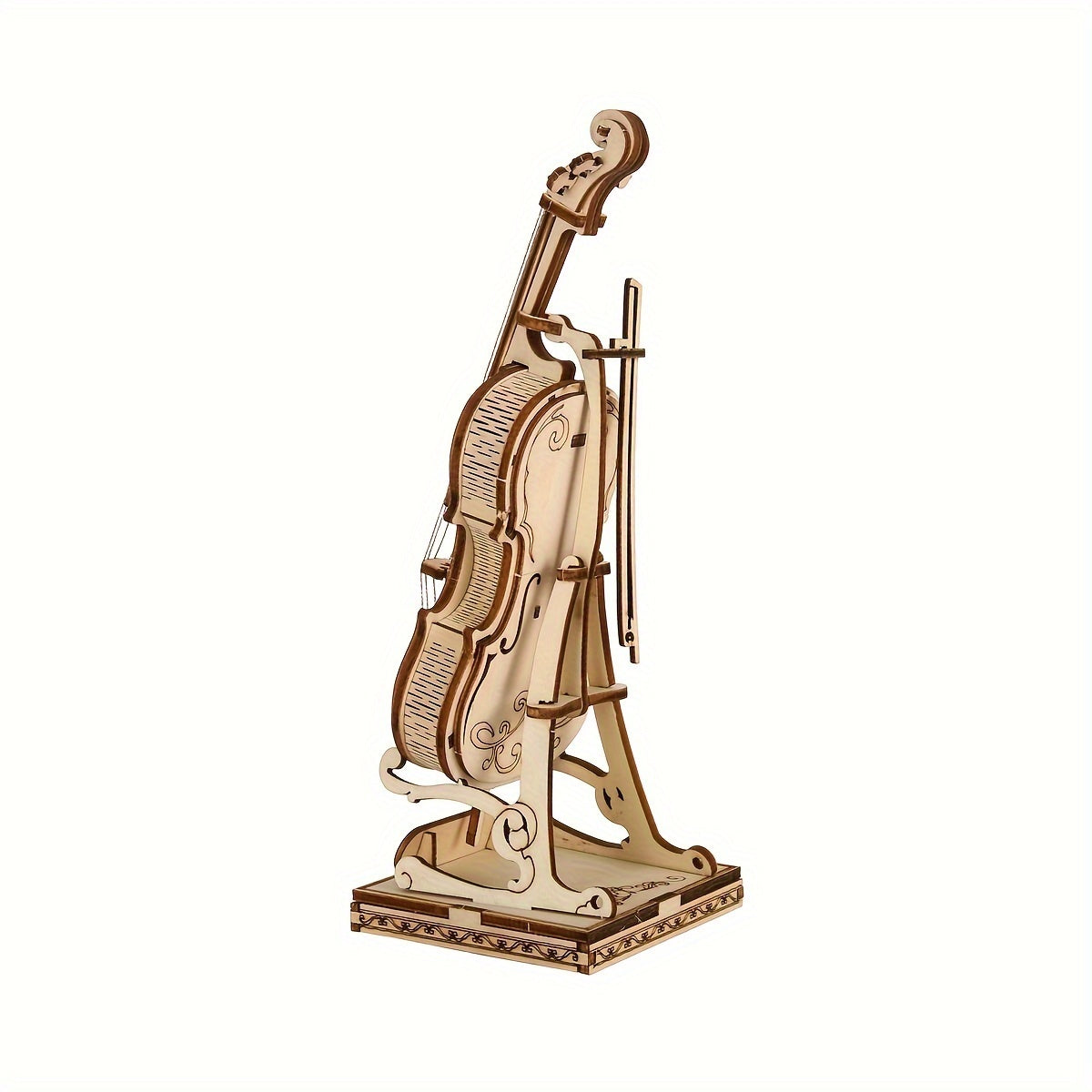 DIY Laser Cut 3D Wooden Violin Model - Assembly Puzzle Kit Brain Teaser Ornament