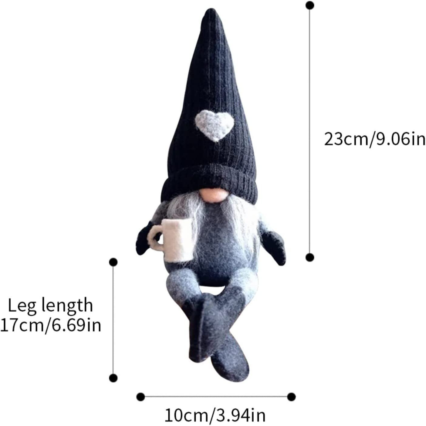 Coffee Gnomes Plush Doll Coffee Bar Decoration Swedish Tomte Elf Dwarf Collectible Figurines Dangle Leg Shelf Sitters Farmhouse Home Kitchen Decor Coffee Lover Gifts