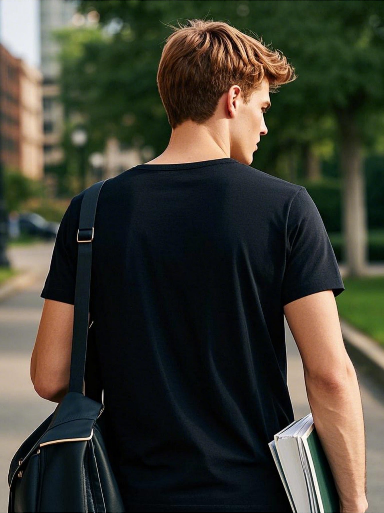 Men's Trendy Black Cotton T-Shirt with