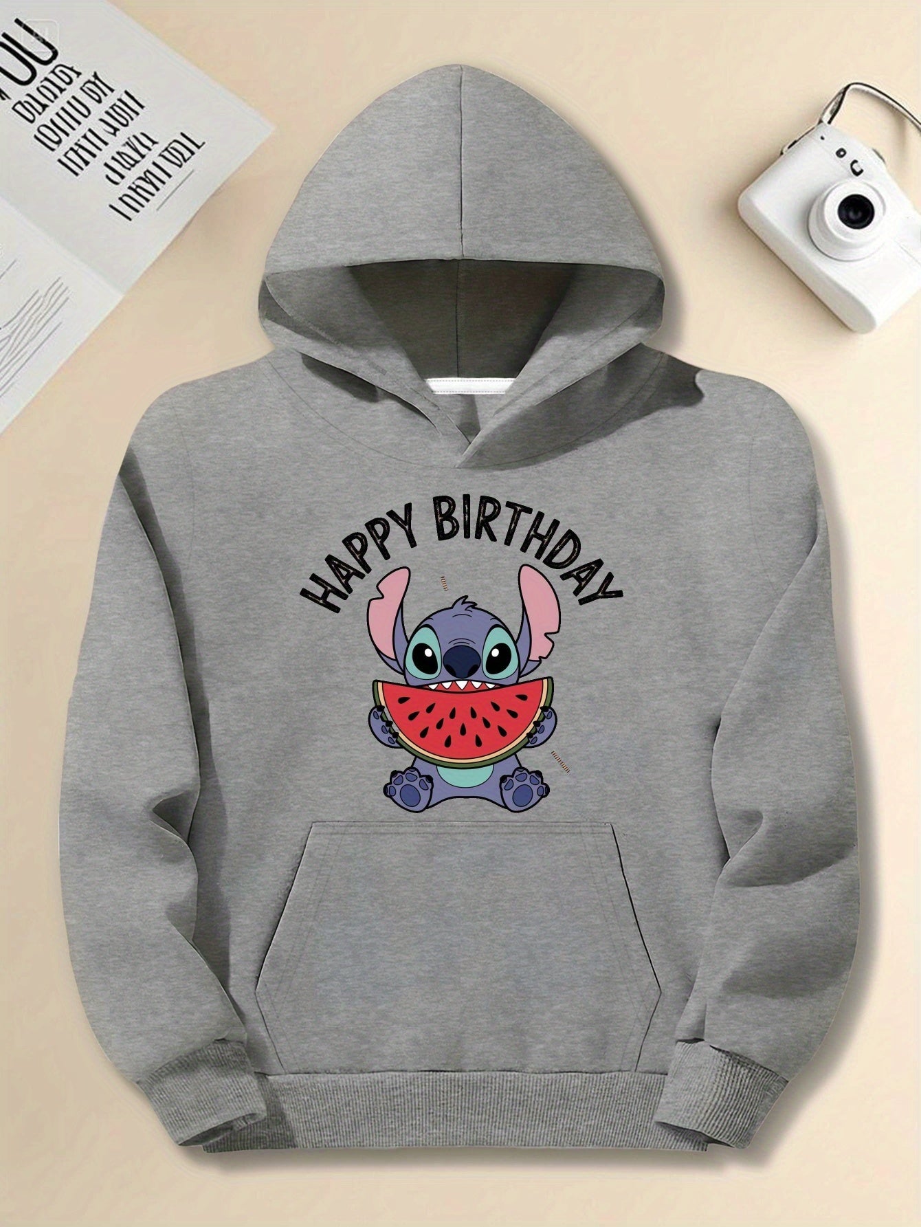 Disney Disney Stitch Happy Birthday Vintage men'S casual hoodies