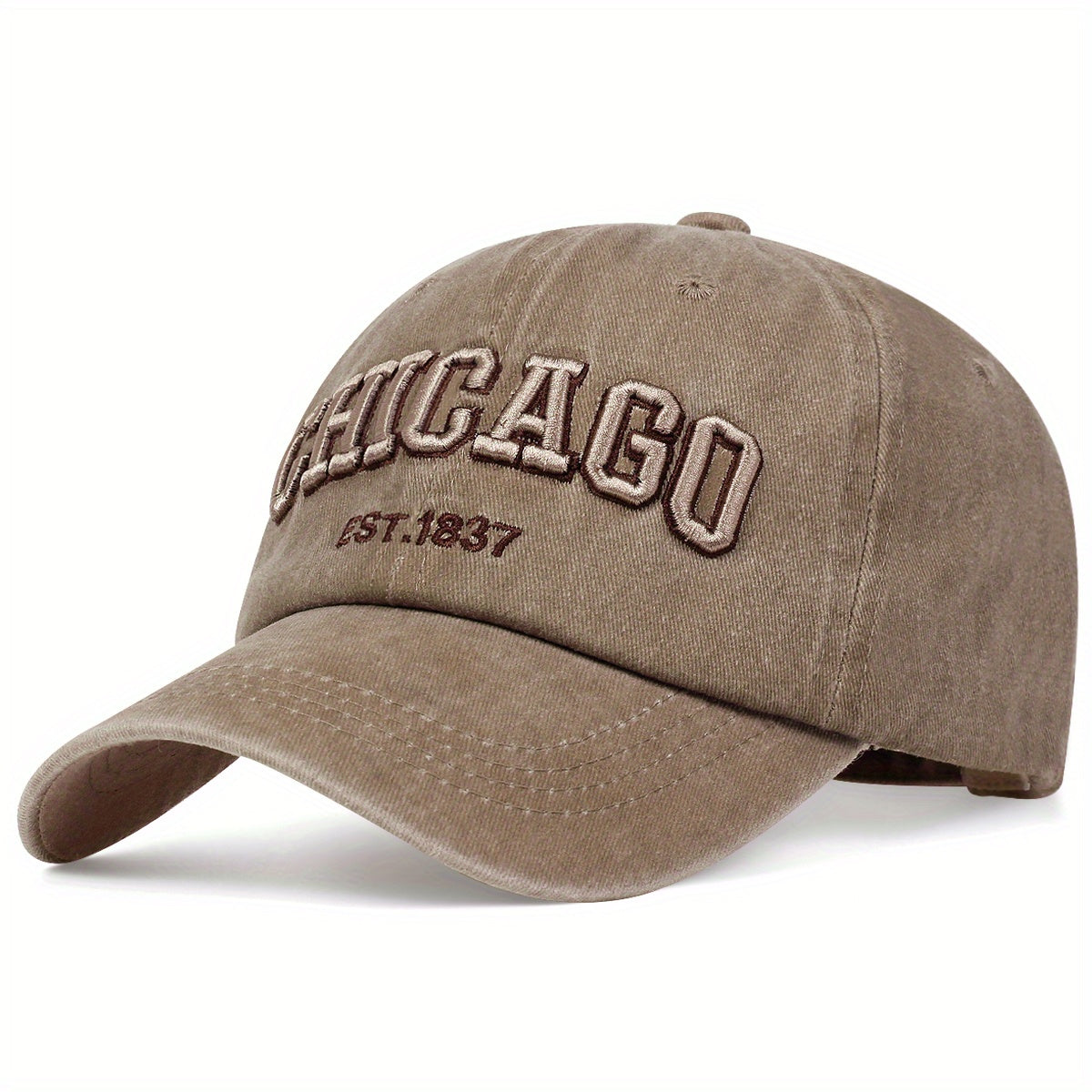 Vintage Washed Distressed Lightweight Chicago Embroidery Baseball Cap - Unisex Sun Hat For Women & Men Dad Hats