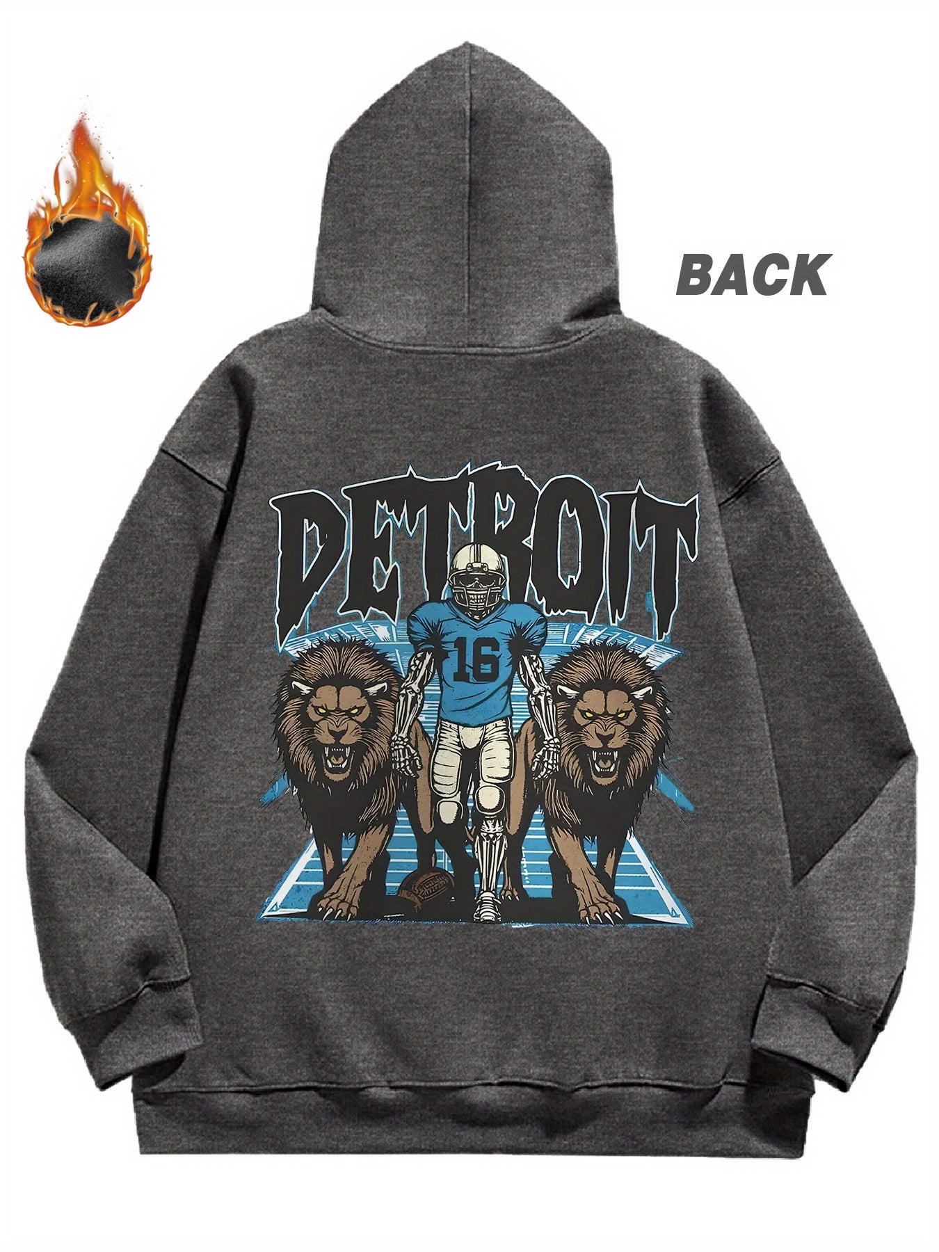 Mens Gifts, Mens Winter Clothes, Sweatshirts for Men, Detroit Football Game Day Outfit, Design Using The Detroit Football Logo, This Casual Hoodie Is Perfect for Football Enthusiasts, Offering Thick Warmth Ideal for Winter We