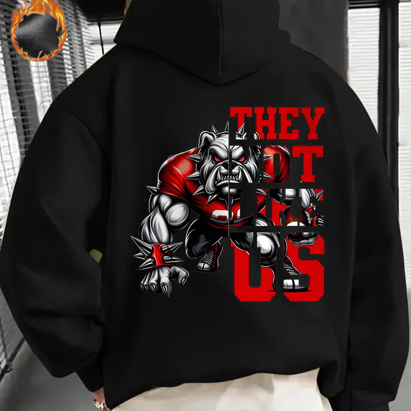 Gifts for men, Fearsome Bulldog Graphic Sport Motivational Hoodie, This casual hoodie is perfect for football enthusiasts, offering style and warmth for autumn and winter. Unisex fit with a practical pocket.