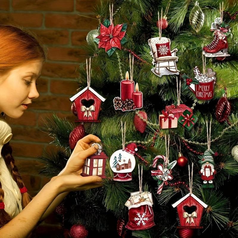 Holiday Christmas Tree Decoration Set, Christmas Home Office Party Tree, Scene, Room, Home Decoration, Window Pendant and Holiday Party Decoration