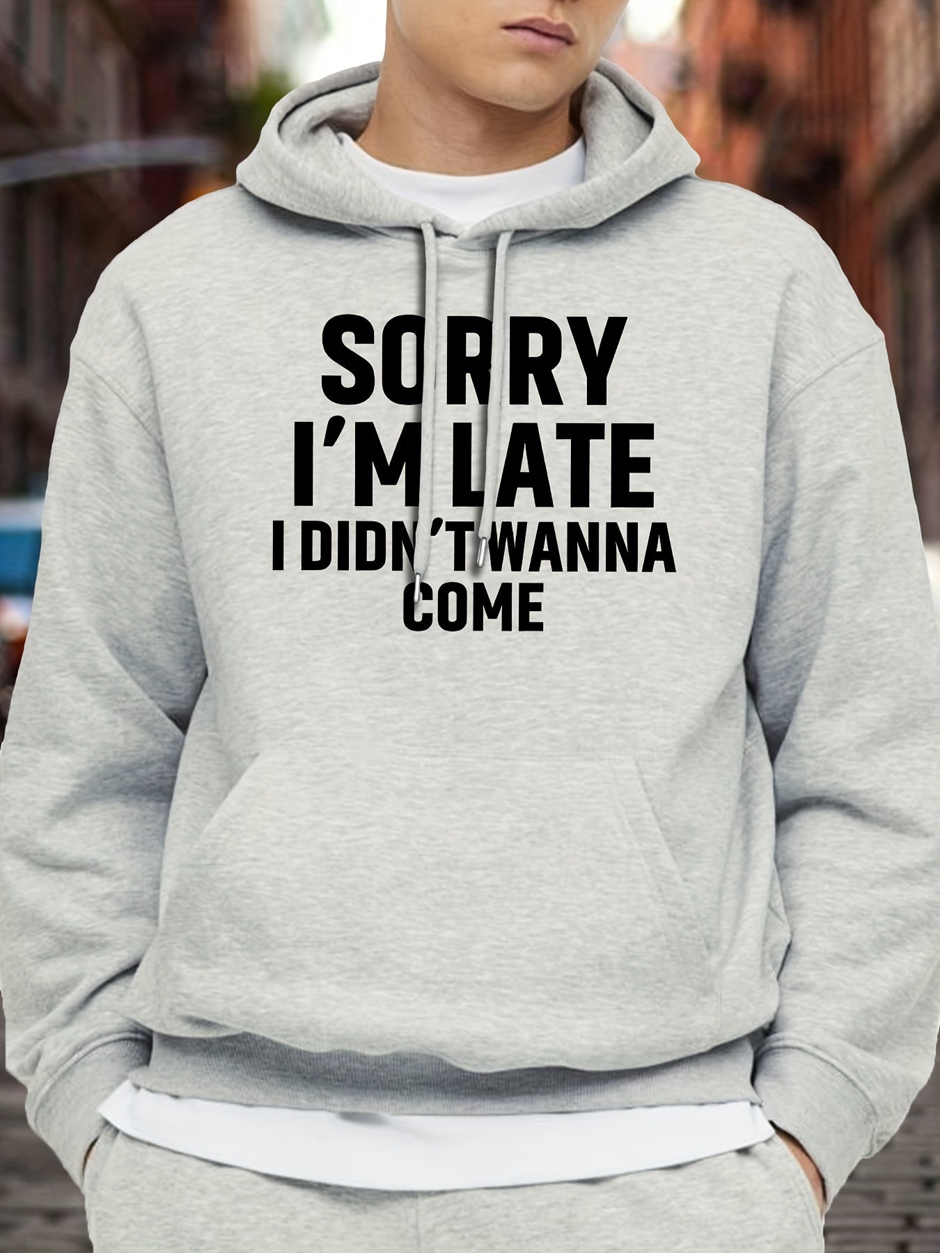 Kangaroo Pocket Hoodie - Funny Graphic Print Sweatshirt with Casual Long Sleeve Pullover Design, Perfect for Fall and Winter, Men's Clothing