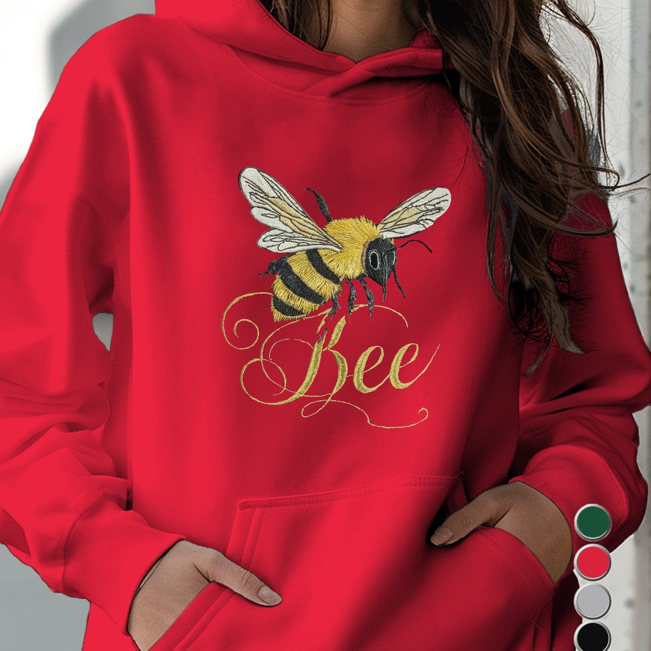 Teediy Beautifully Detailed Embroidered Bee Teediy Women'S Hoodies