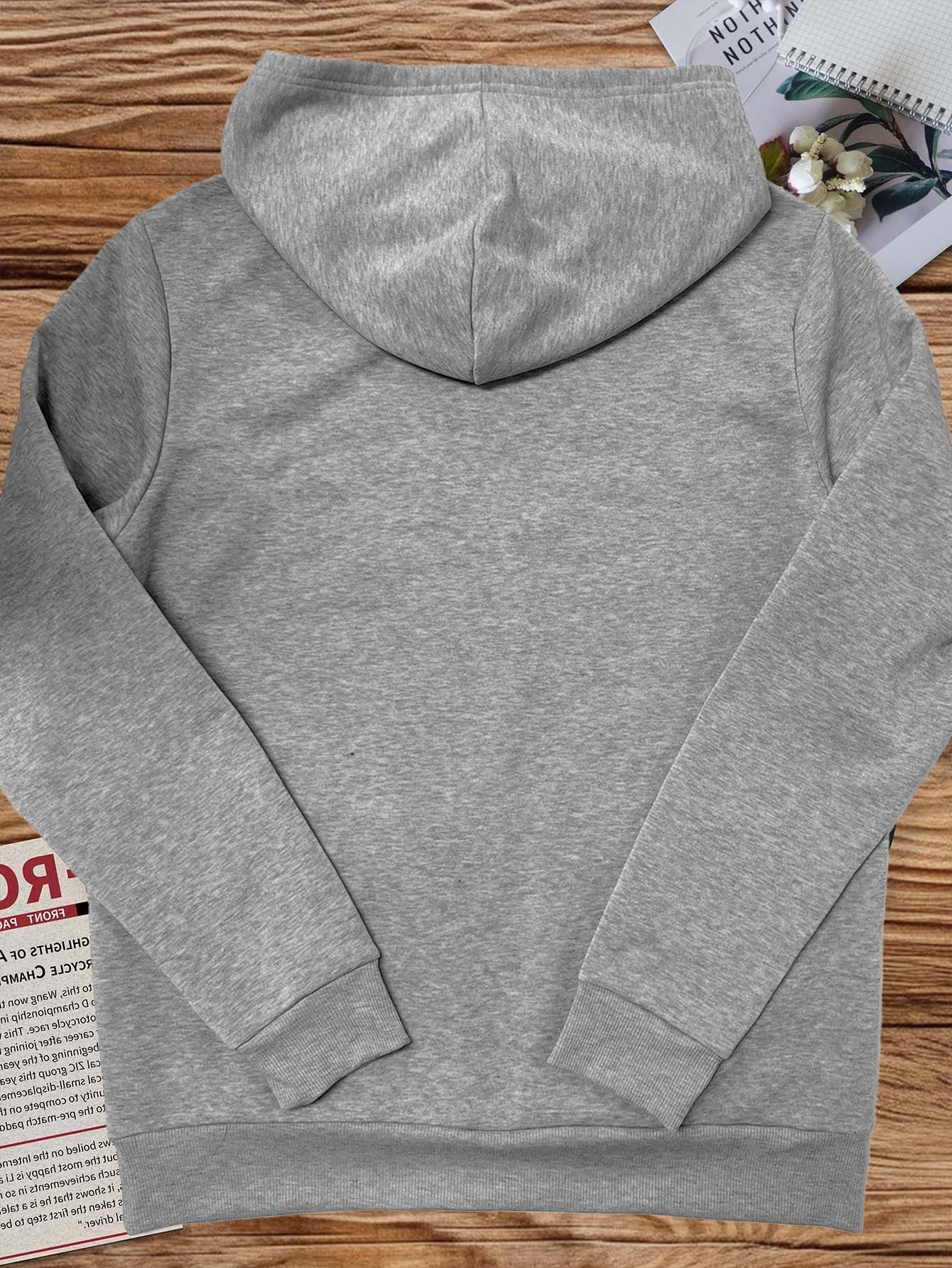 Plus Size Women'S Hoodie with Embroidered Horse Head & Harness Design - Cozy Long Sleeve Pullover with Pockets, Black Casual Fall/Winter Top, Oversized Hoodie