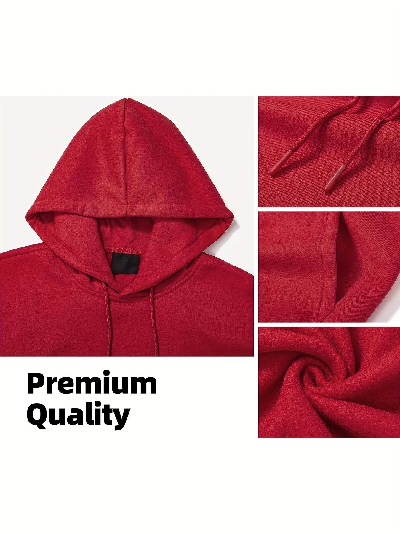 Men's Houston Football Hoodie - Red Long Sleeve Sweatshirt with Cartoon Player Design, Casual Pullover for Fans, Lightweight 280g, Perfect for Game Day or Casual Attire
