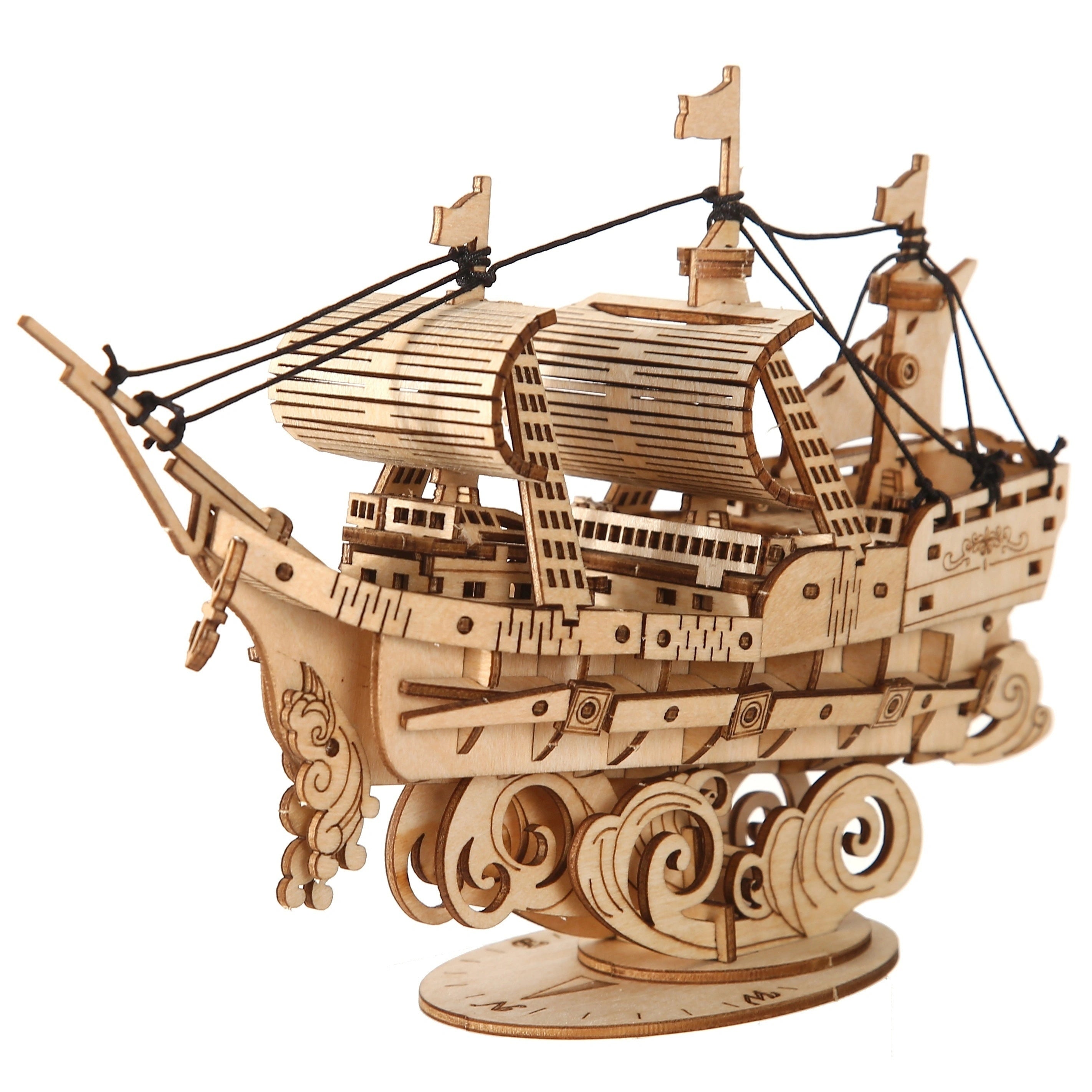 3D Ocean Sailboat Wooden Puzzle - DIY Scale Model Kit - Home Decoration, Birthday/Christmas Gift