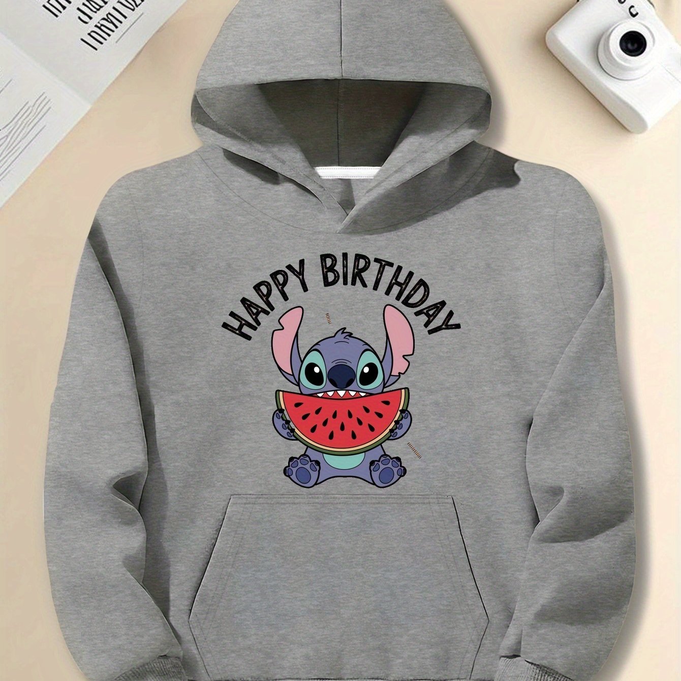 Disney Disney Stitch Happy Birthday Vintage men'S casual hoodies