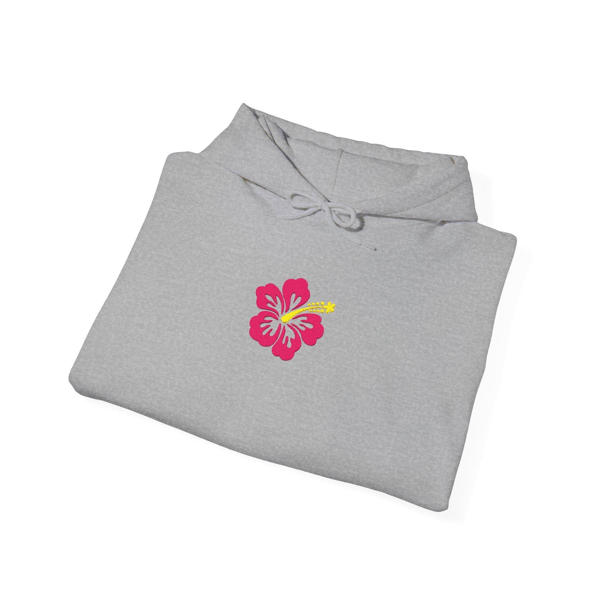 Embroidered Hibiscus Flower Hoodie, Beach Sweatshirt, Summer Hoodie Sweatshirt, Comfy Flower Sweatshirt, Unisex Hoodie, Embroidered Hoodie