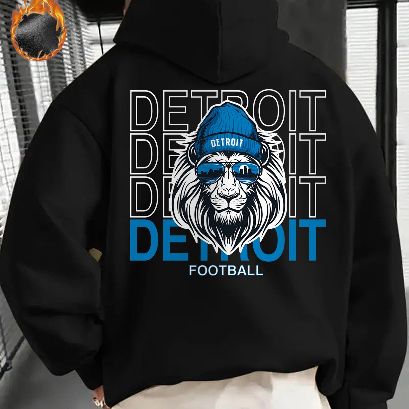 Detroit Football Hoodie, Gifts For Men Featuring A Bold Detroit Football Design. Perfect For Detroit Football Enthusiasts, This Casual Hoodie Is Stylish, Thickened For Warmth, And Ideal For Autumn And Winter. Unisex Fit With