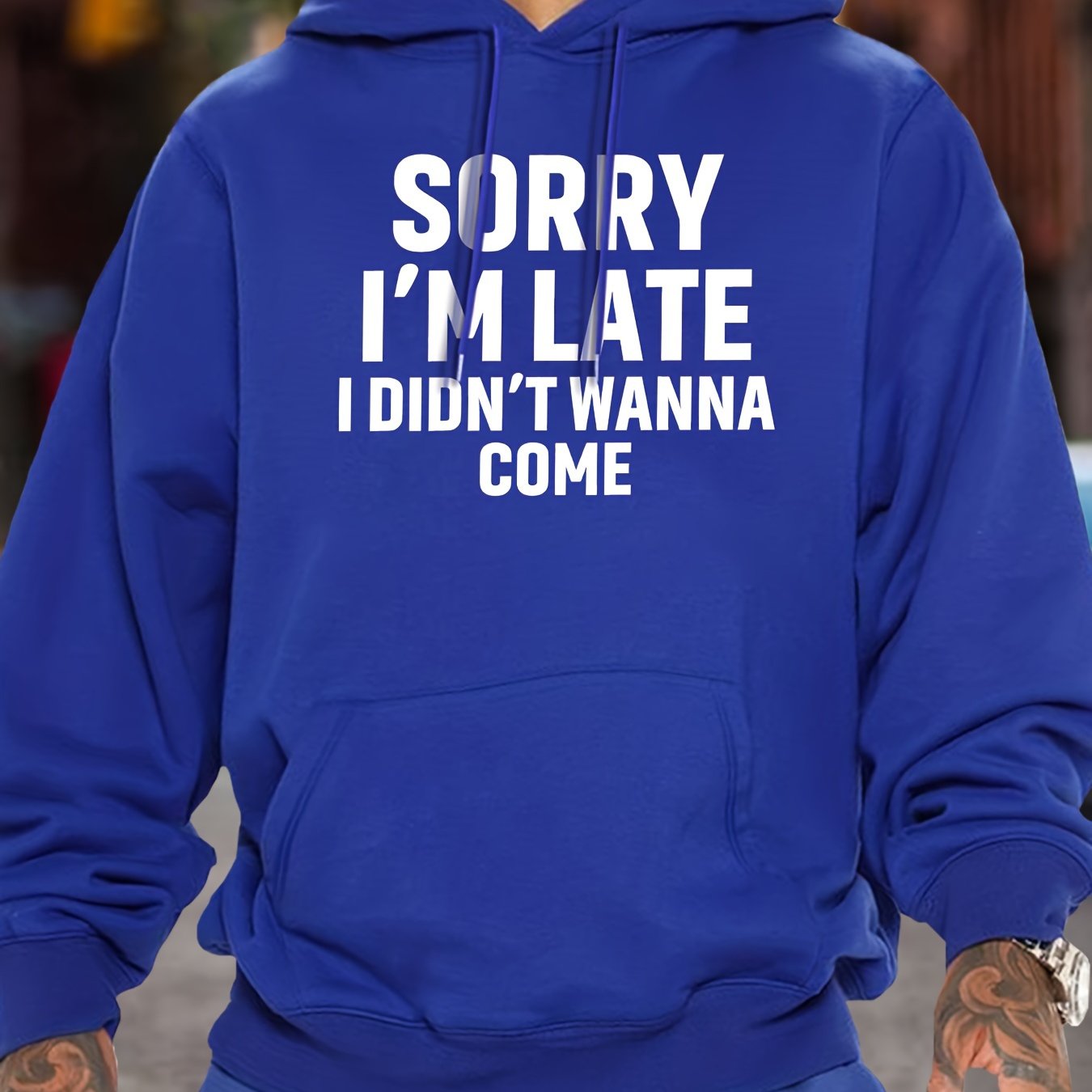 Kangaroo Pocket Hoodie - Funny Graphic Print Sweatshirt with Casual Long Sleeve Pullover Design, Perfect for Fall and Winter, Men's Clothing