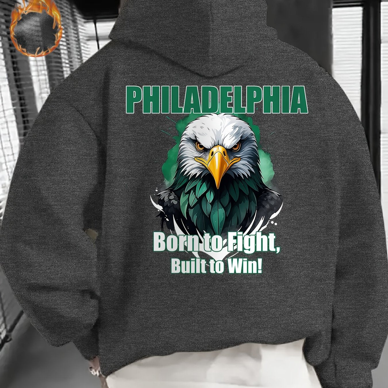 Mens Gifts, Mens Winter Clothes, Sweatshirts for Men, Philadelphia Football Game Day Outfit, Design Using The Philadelphia Football Logo, This Casual Hoodie Is Perfect for Football Enthusiasts, Offering Thick Warmth Ideal for