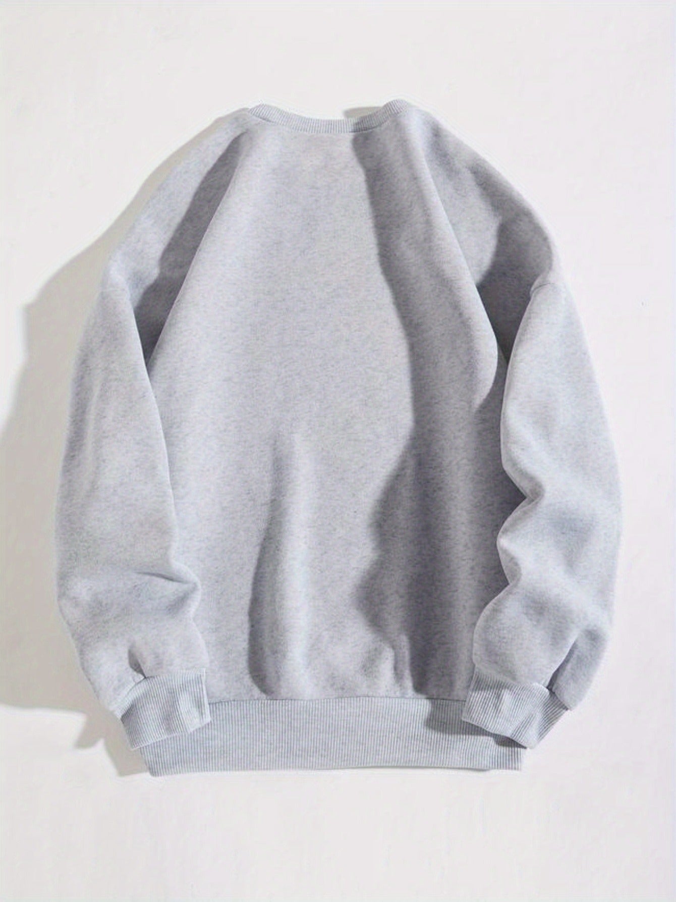 Women'S Casual Crew Neck Long Sleeve Letter Print Sweater, Long Sleeve Pullover for Autumn/ Winter, Knit Grey Sweatshirt