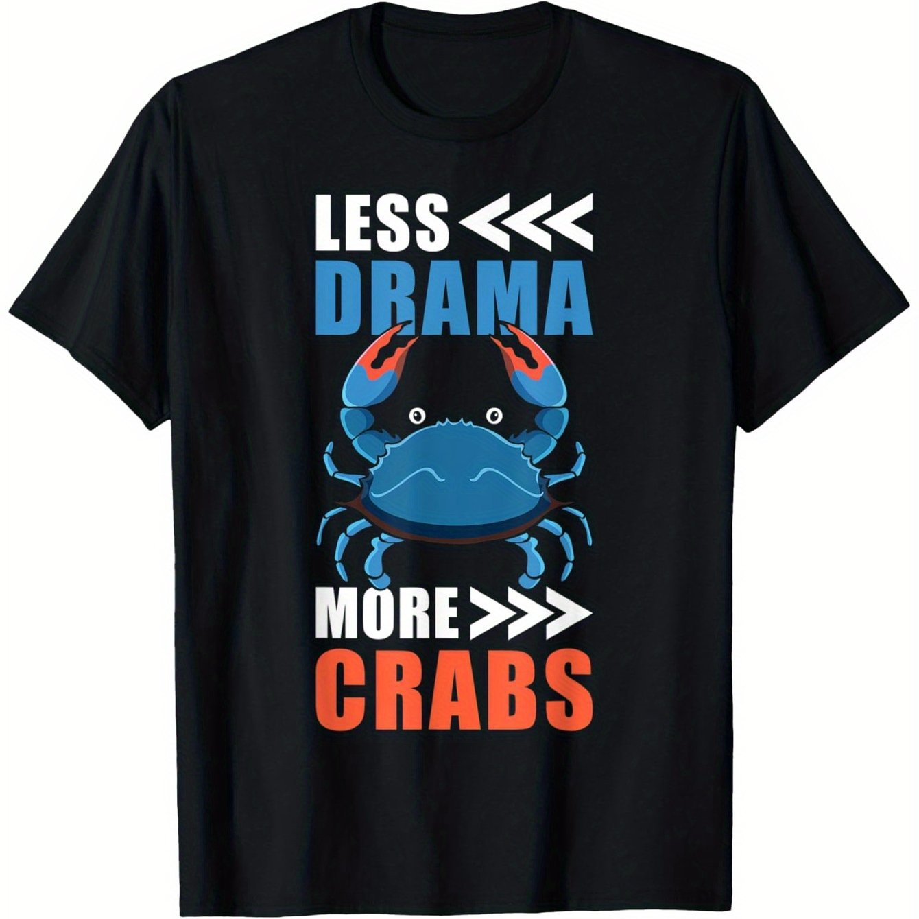funny Seafood Crab T-Shirt Soft Touch 100% Pure Cotton Fashion Trend Casual Letter Printed Round Neck T-shirt 180g Fabric weight Regular Size S-XXXL T-Shirts