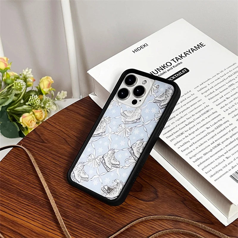 Wildflower 3D Girl Bear High Heels Phone case for iPhone 15 14 13 Pro Max 12 13 14pro 15pro WF Animal Cute cartoon cover bottom
