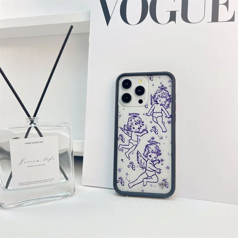 Wildflower cartoon cute phone case For iPhone Animal Kitten Bear Creative 13 Pro 14 Pro 15 Promax WF Pigeon Lamb Swan phone case