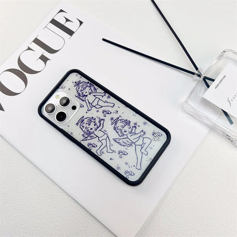 Wildflower cartoon cute phone case For iPhone Animal Kitten Bear Creative 13 Pro 14 Pro 15 Promax WF Pigeon Lamb Swan phone case