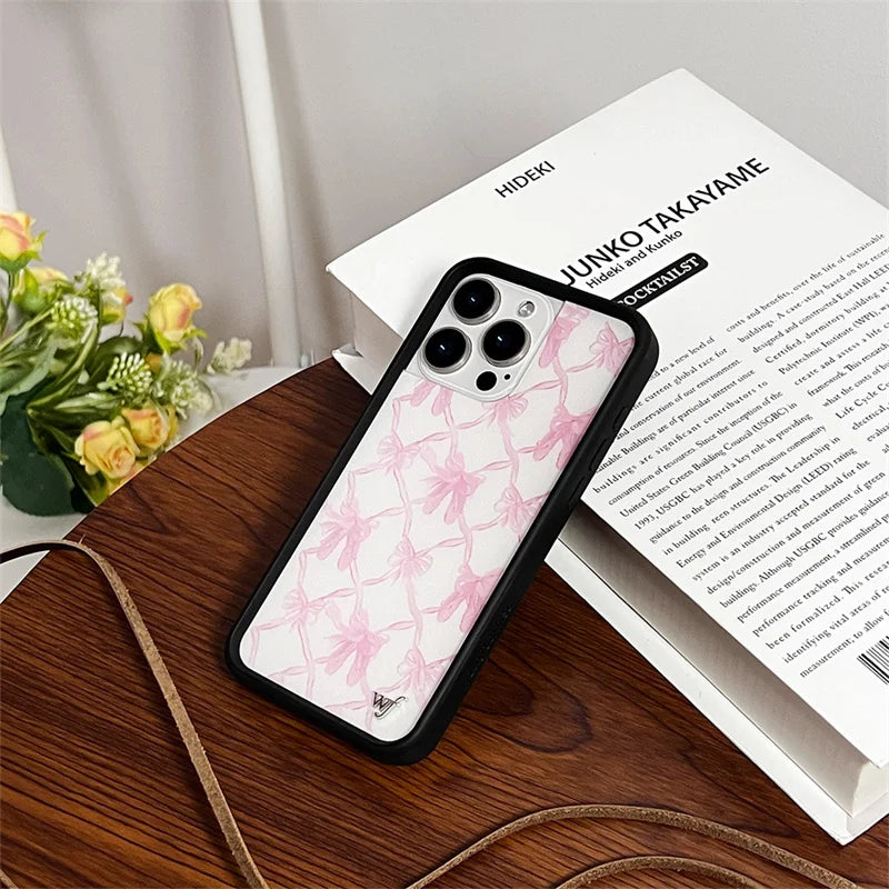 Wildflower 3D Girl Bear High Heels Phone case for iPhone 15 14 13 Pro Max 12 13 14pro 15pro WF Animal Cute cartoon cover bottom