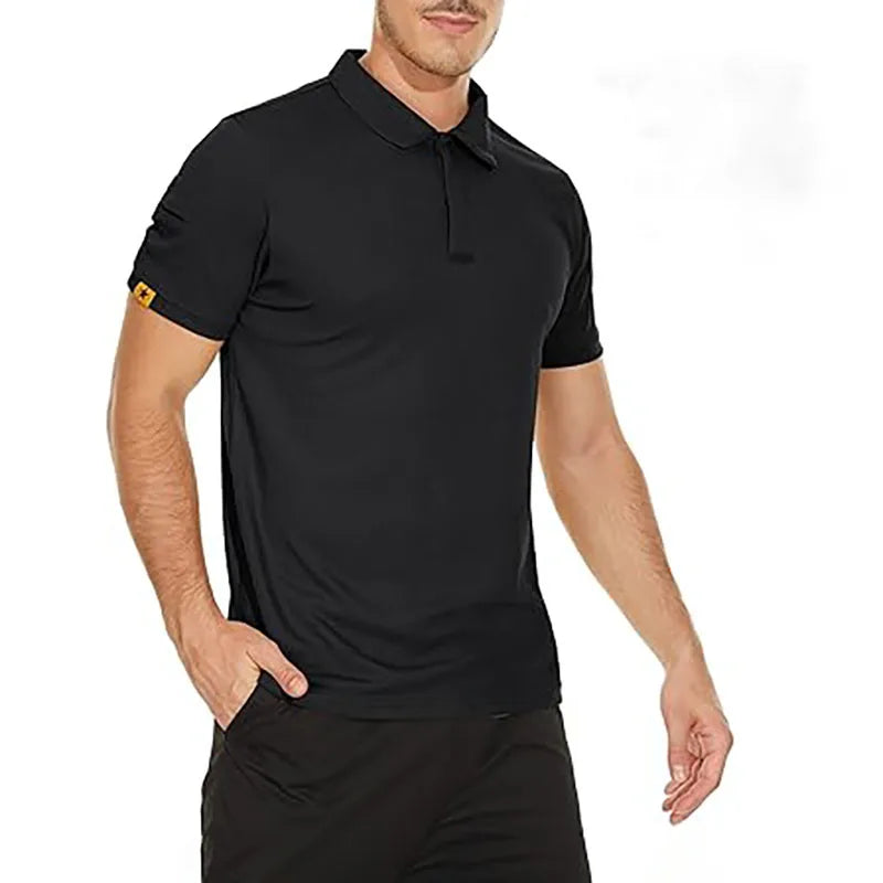 Men's Summer Polo Shirt Short Sleeve Moisture Wicking Golf Running Sports Short Sleeve Collared Shirt Tennis T-Shirt Top