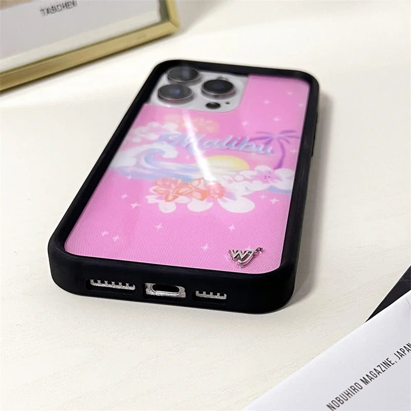 Wildflower XCX Coconut Sunset Phone Case iPhone Butterfly Pony Creative 12 13 Pro 14plus 15 Promax WF Moon Love 14 15 16promax