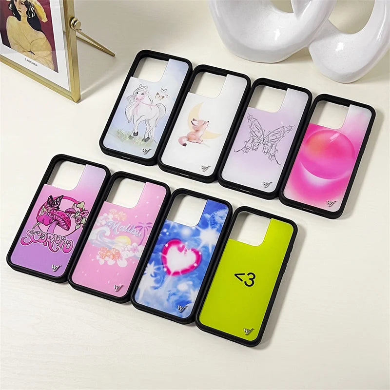 Wildflower XCX Coconut Sunset Phone Case iPhone Butterfly Pony Creative 12 13 Pro 14plus 15 Promax WF Moon Love 14 15 16promax
