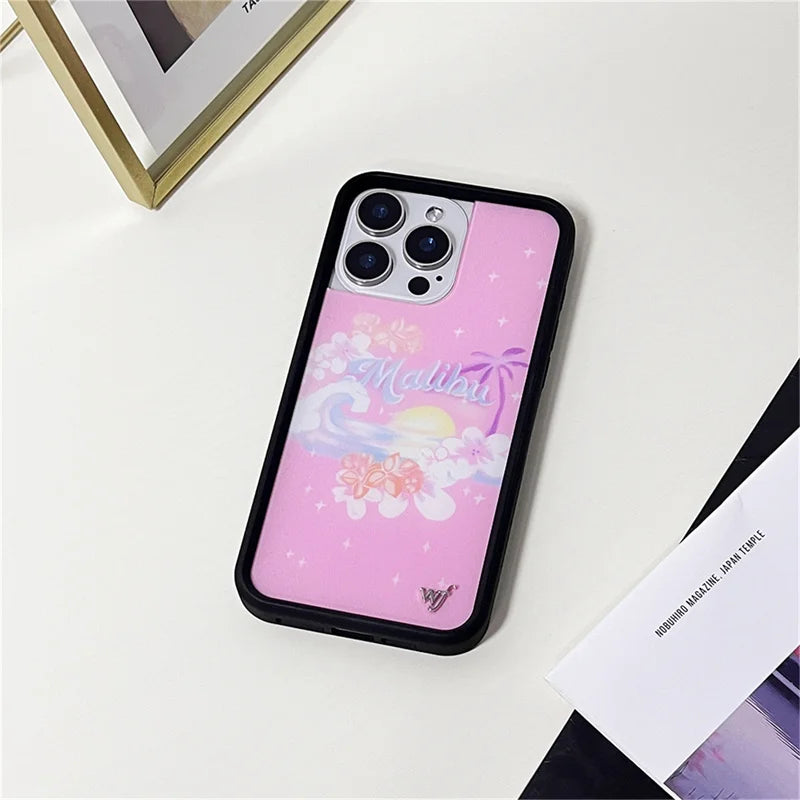 Wildflower XCX Coconut Sunset Phone Case iPhone Butterfly Pony Creative 12 13 Pro 14plus 15 Promax WF Moon Love 14 15 16promax