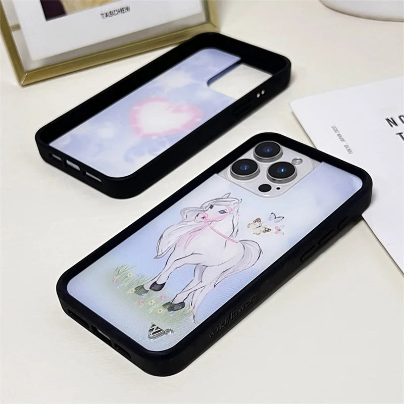 Wildflower XCX Coconut Sunset Phone Case iPhone Butterfly Pony Creative 12 13 Pro 14plus 15 Promax WF Moon Love 14 15 16promax