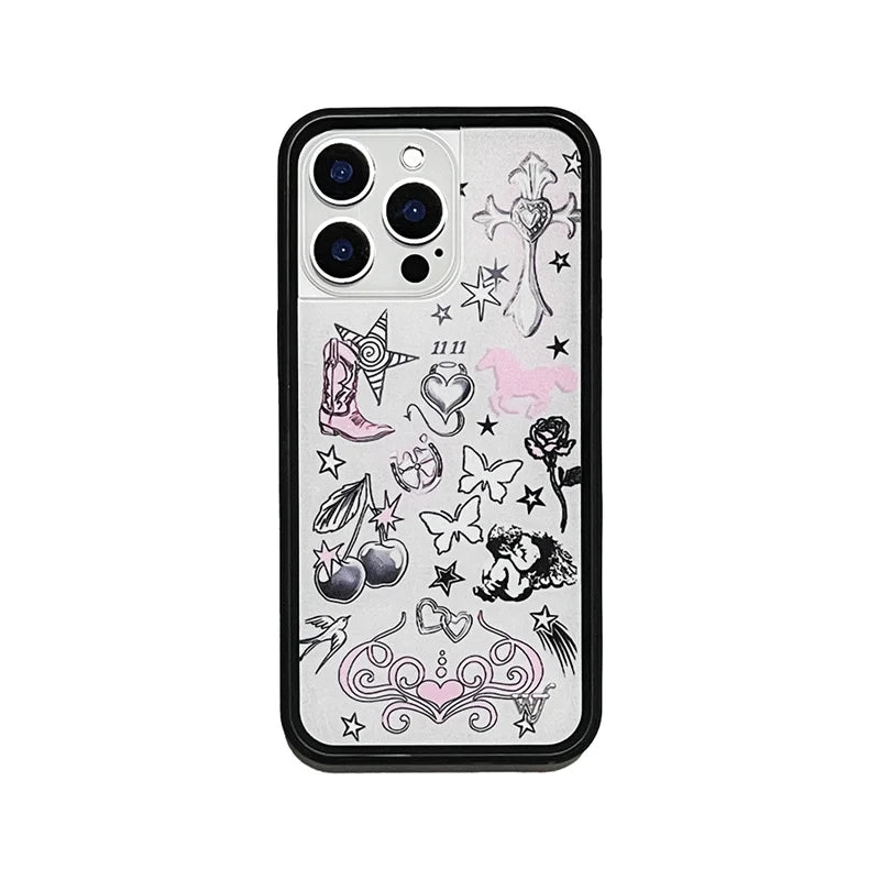 Wildflower 3D Girl Bear High Heels Phone case for iPhone 15 14 13 Pro Max 12 13 14pro 15pro WF Animal Cute cartoon cover bottom