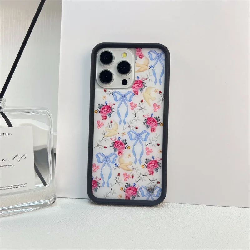 Wildflower cartoon cute phone case For iPhone Animal Kitten Bear Creative 13 Pro 14 Pro 15 Promax WF Pigeon Lamb Swan phone case