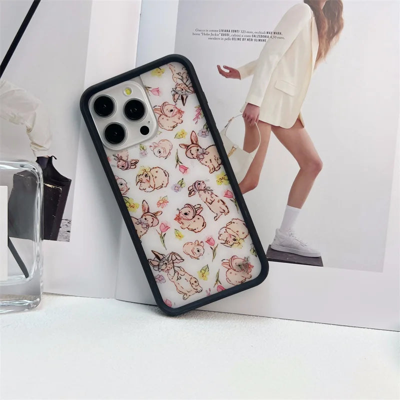 Wildflower cartoon cute phone case For iPhone Animal Kitten Bear Creative 13 Pro 14 Pro 15 Promax WF Pigeon Lamb Swan phone case