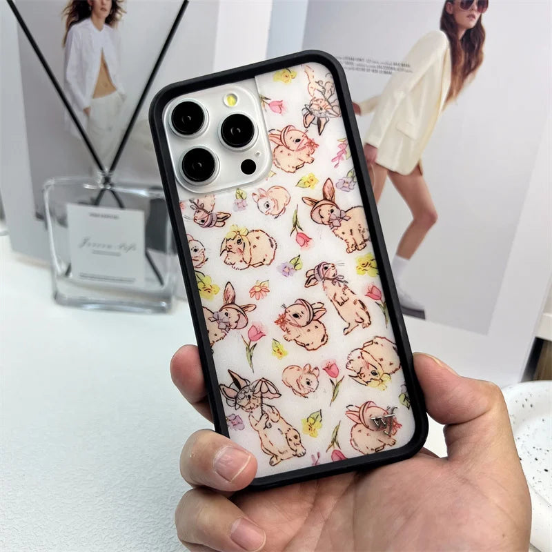 Wildflower cartoon cute phone case For iPhone Animal Kitten Bear Creative 13 Pro 14 Pro 15 Promax WF Pigeon Lamb Swan phone case