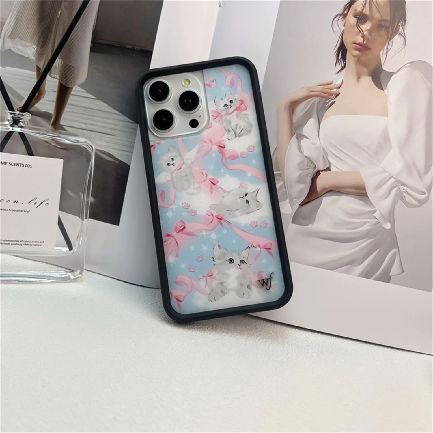 Wildflower cartoon cute phone case For iPhone Animal Kitten Bear Creative 13 Pro 14 Pro 15 Promax WF Pigeon Lamb Swan phone case