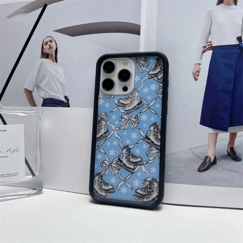 Wildflower Ins Cute Cartoon Phone Case for iPhone Leopard Print Cherry Pink Cat Brown 13 Pro 14 Pro 15 Pro WF Strawberry Case
