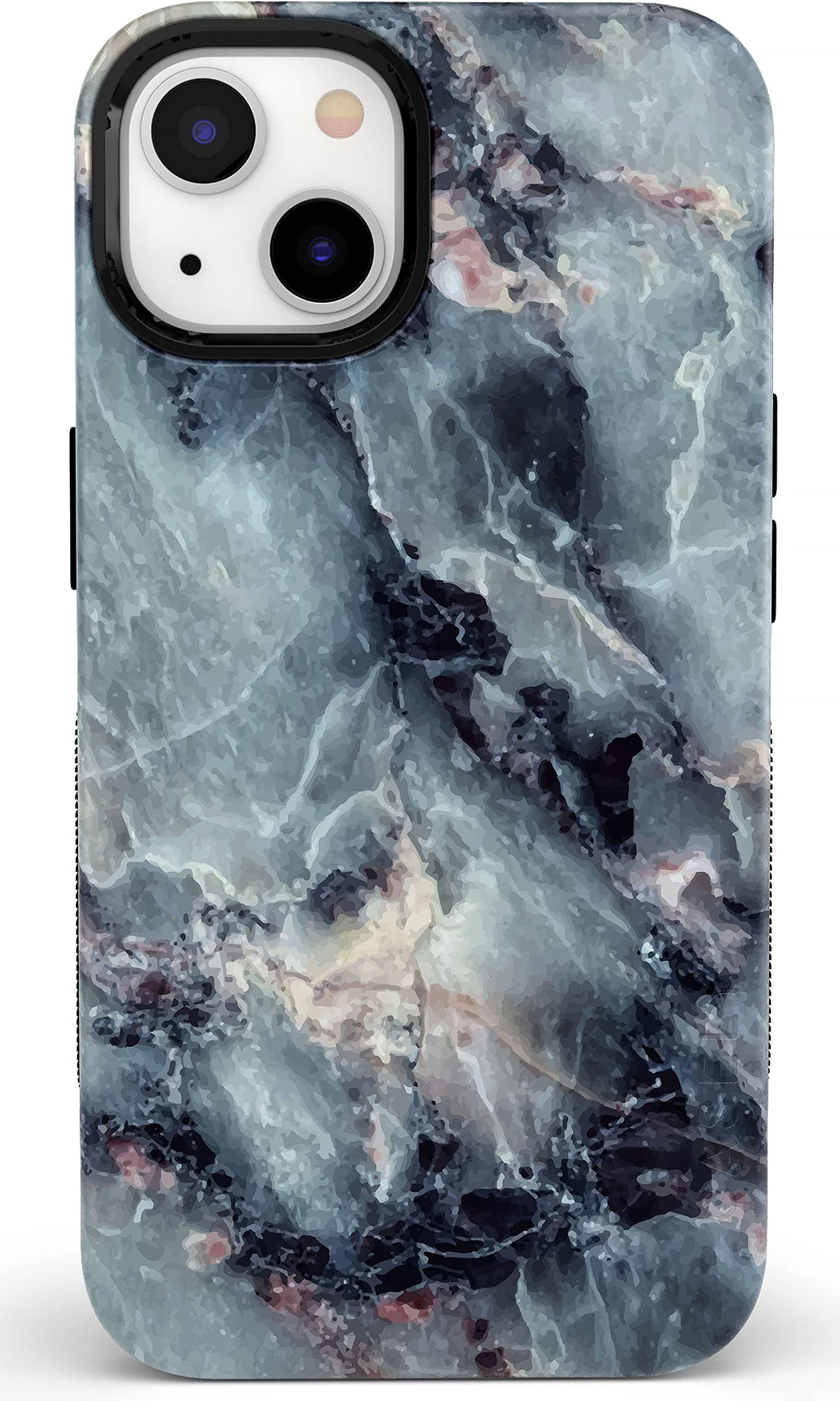 Casely iPhone Phone Case - Classic Blue Marble Case - 360 Degree Coverage for Your Phone - Precise Cutouts, 1mm Raised Lip Camera Protection - Bold