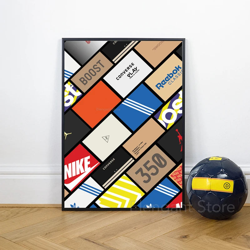 Fashion Sneaker Box Wall Posters Art Prints Modern Sneakerhead Quote Canvas Painting Wall Pictures Teenager Boys Room Decor