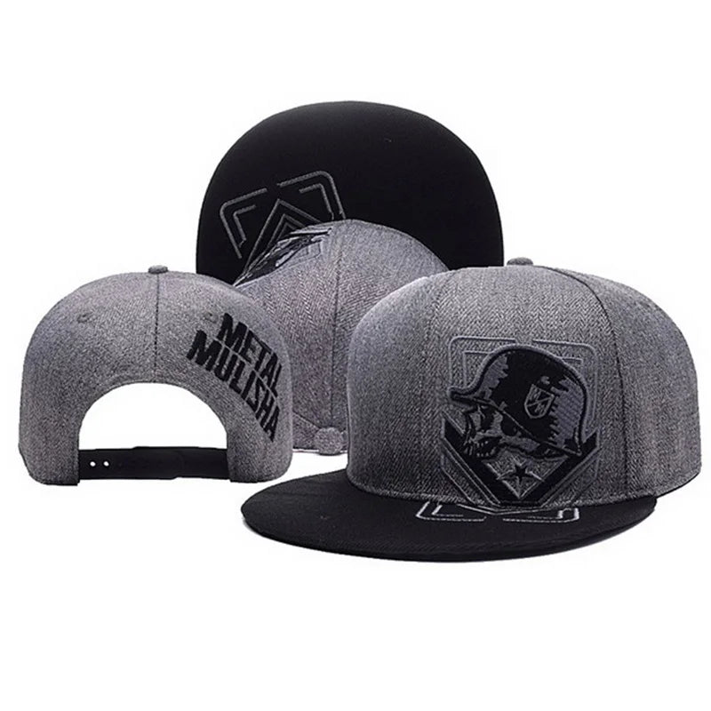 Unisex Letter Embroidery Baseball Cap Women Outdoor Sports Sun Flat Hat Men Fashion Metal Mulisha Hip Hop Snapback Caps