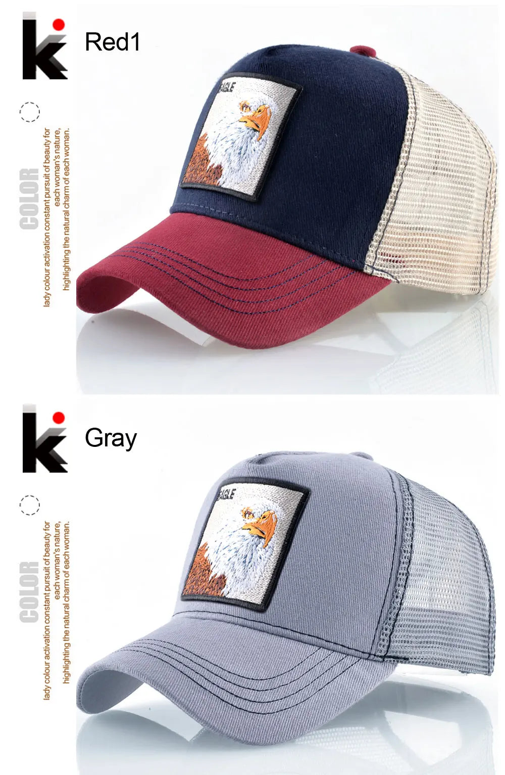 Embroidery Baseball Caps Men Eagle Snapback Hats For Women Fashion USA Hip Hop Bones Breathable Mesh Streetwear Trucker Cap