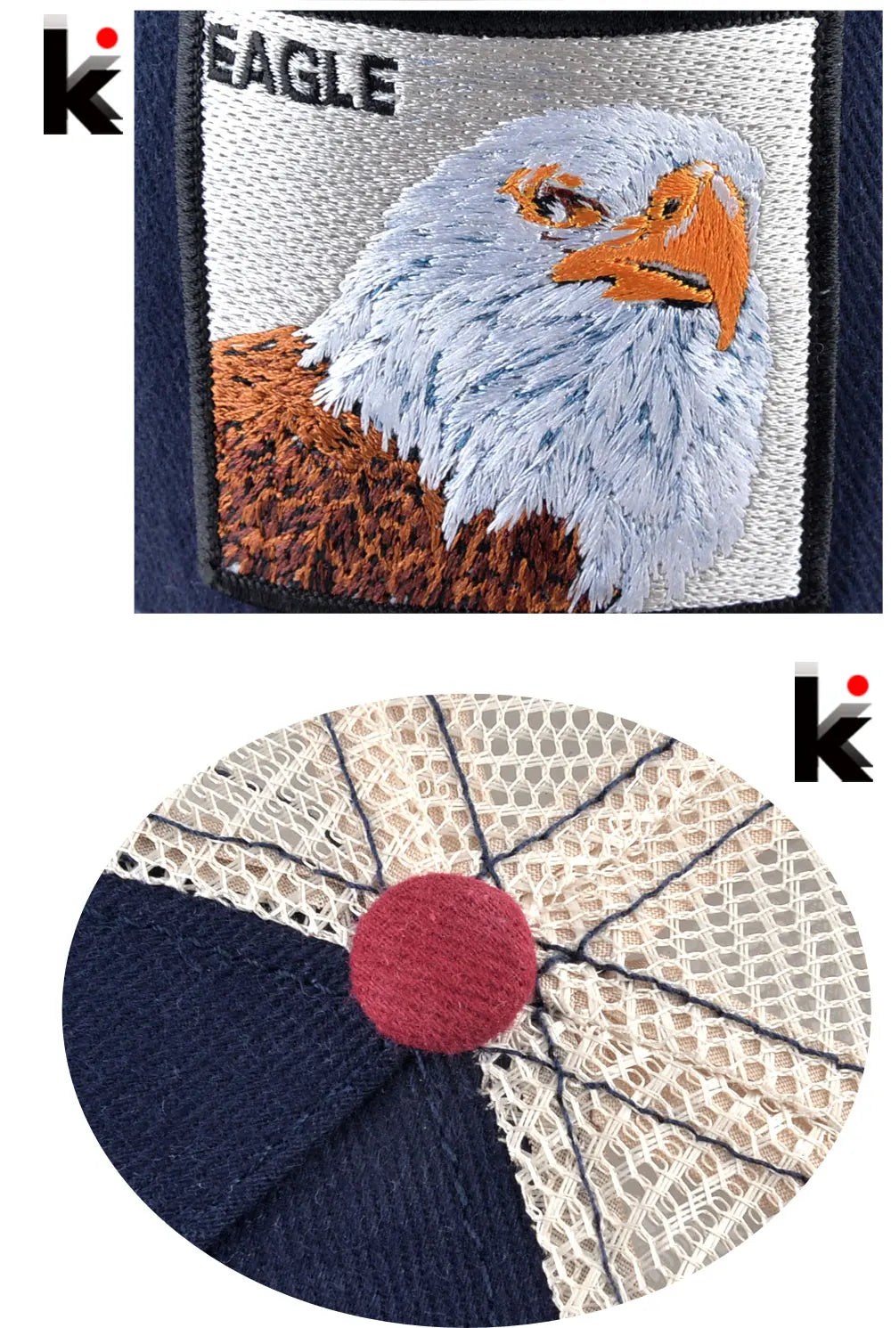 Embroidery Baseball Caps Men Eagle Snapback Hats For Women Fashion USA Hip Hop Bones Breathable Mesh Streetwear Trucker Cap