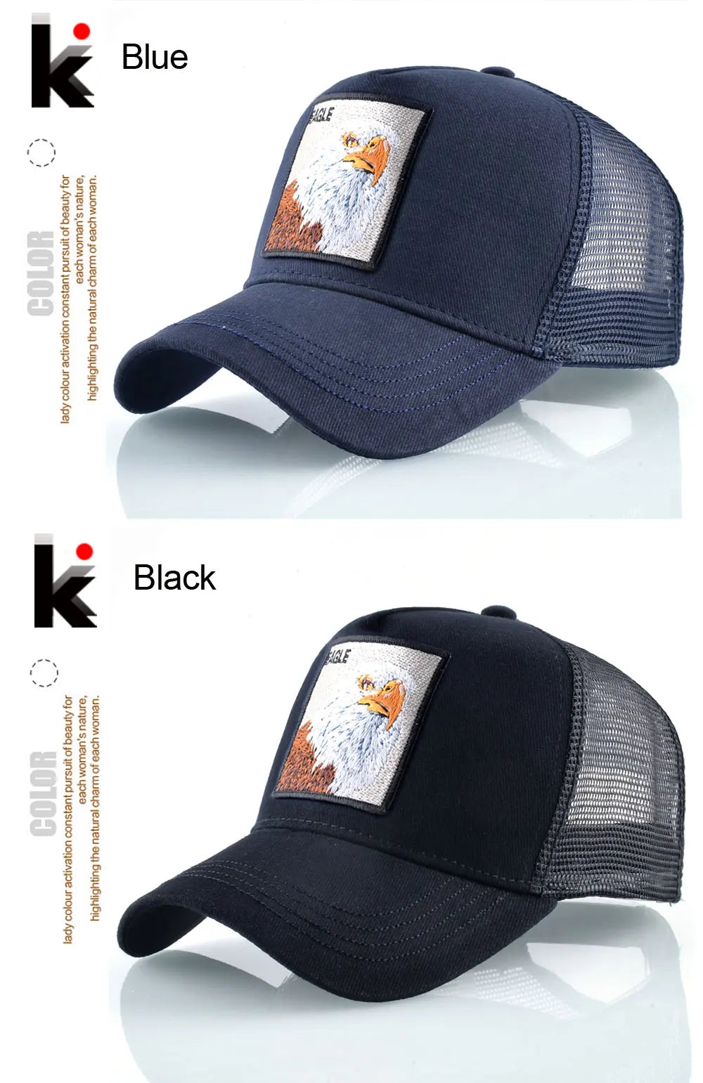 Embroidery Baseball Caps Men Eagle Snapback Hats For Women Fashion USA Hip Hop Bones Breathable Mesh Streetwear Trucker Cap