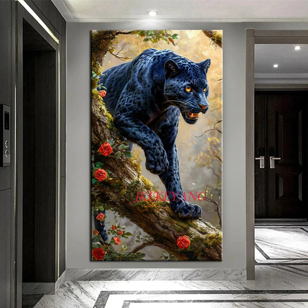 DIY Diamond Painting Cross Stitch Tiger and Black Panther Full drills Diamond Mosaic New Collection 2024 Home Decor