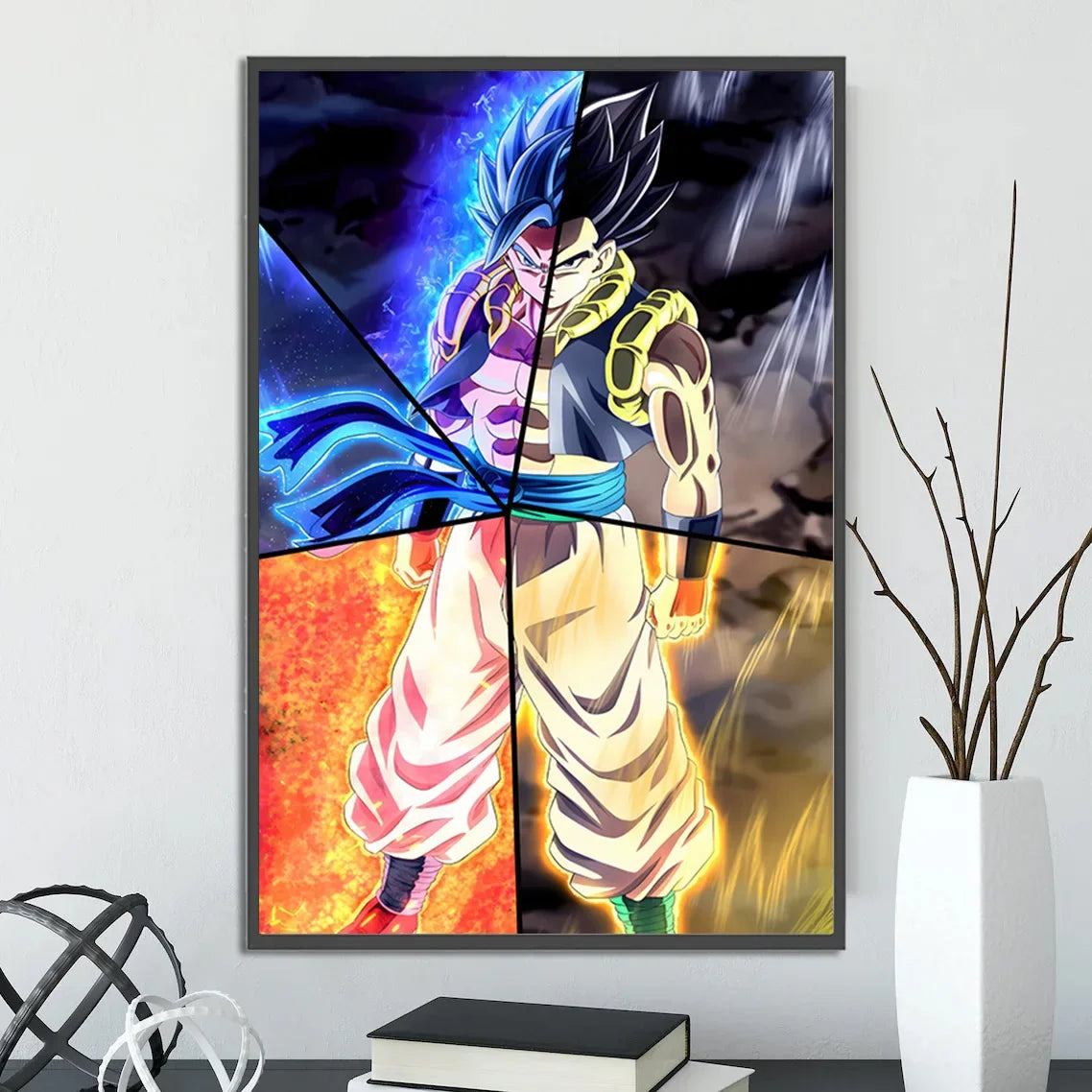 Dragon Ball Self-adhesive Poster Saiyan Goku Anime Wallpapr Figures Home Decoration Painting Pictures Wall Art Birthday Gift