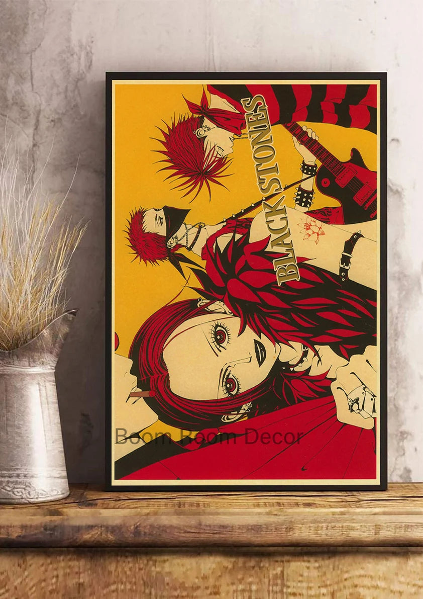 Hot Anime Posters NANA Retro Kraft Paper Sticker Poste 2021 Arrivals Bar Cafe Decor Nostalgia Gift Funny Prints Wall Paintings