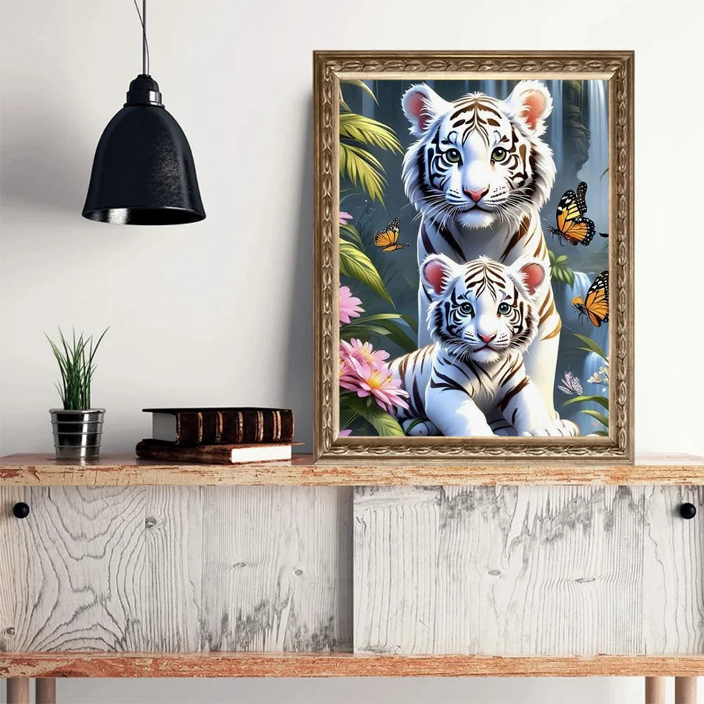 Evershine Full Square Round Diamond Painting Tiger Animal Kits Art Diamond Mosaic Cross Stitch Embroidery Handicraft