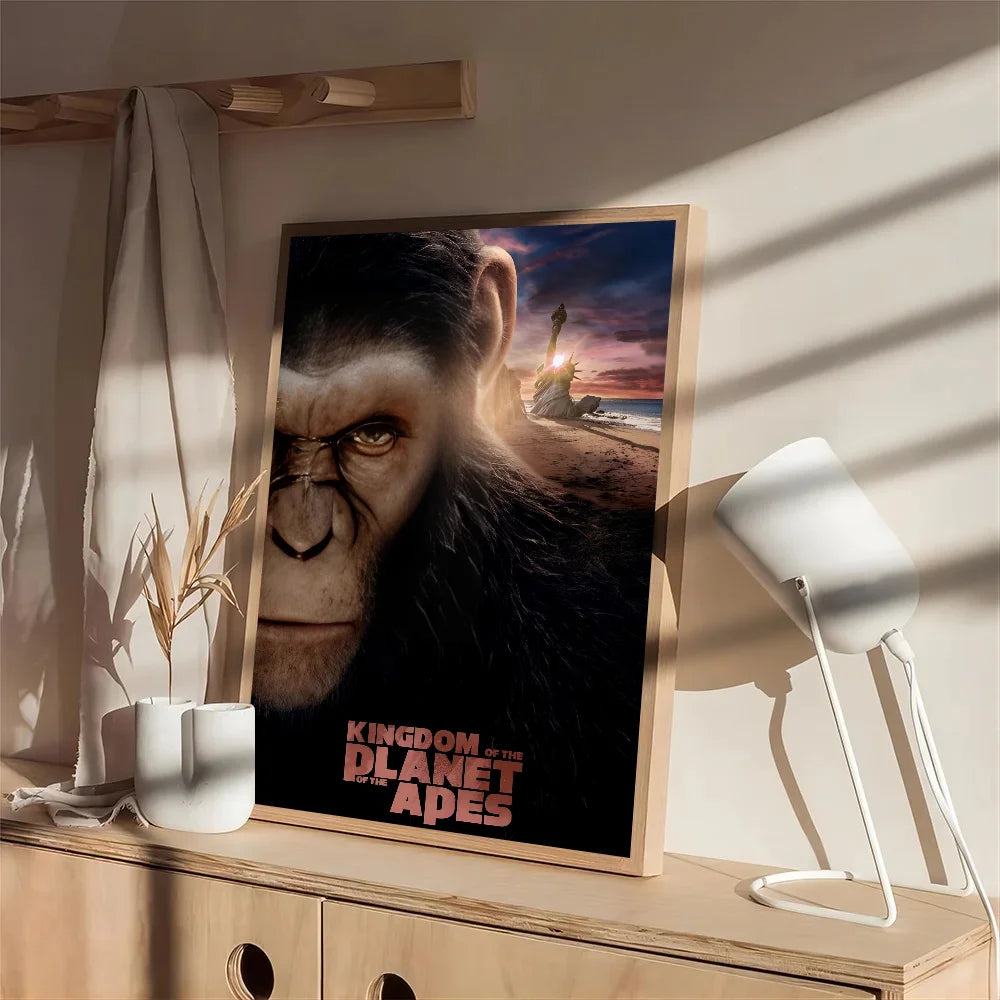 1PC Cool Movie Kingdom Of The Planet Of The Apes Poster Self-adhesive Postera Painting Print Aesthetic Pictures Home Room Decor