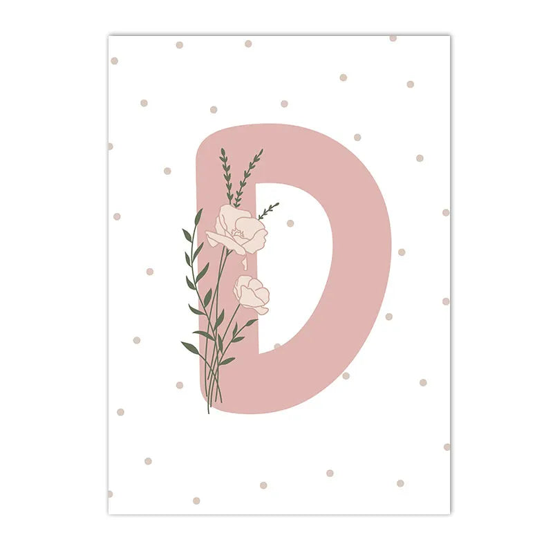 Pink Heart Nursery Poster Sun Daisy Butterfly Rainbow Wall Art Canvas Painting Personalized Name Print Pictures Girl Room Decor